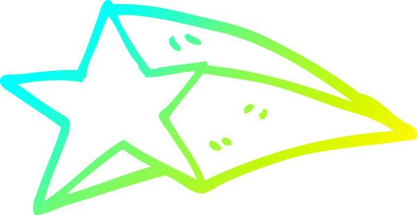 Bir insan tarafından çizilmiş bir çizgi film yıldızının soğuk gradyan çizimi.