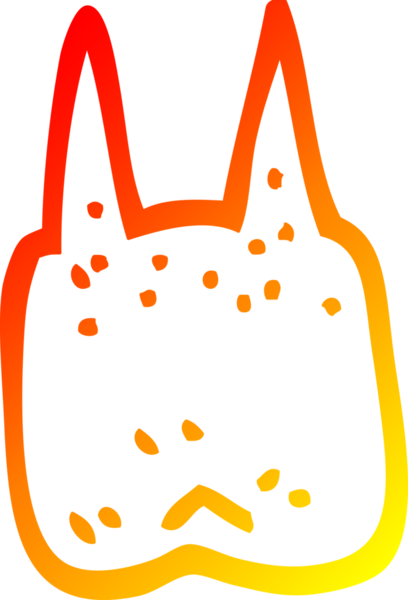 Bir insan tarafından çizilen çizgi film dişinin sıcak gradyan çizimi