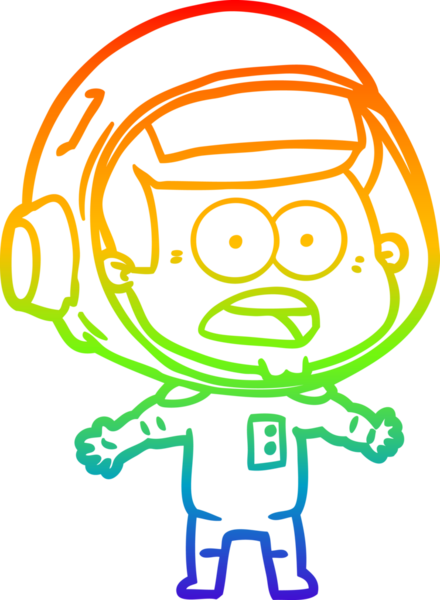 gökkuşağı gradyan çizgi çizimi bir insan tarafından çizilmiş astronot şaşırttı