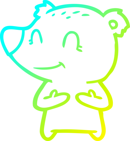 Bir insan tarafından çizilmiş dost canlısı bir ayı çizgi filmi.