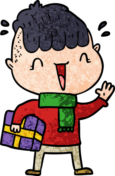 Bir insan tarafından çizilmiş mutlu çocuk.