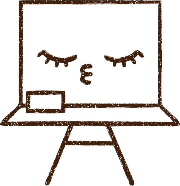 Bir insan tarafından çizilmiş karatahta kömürü