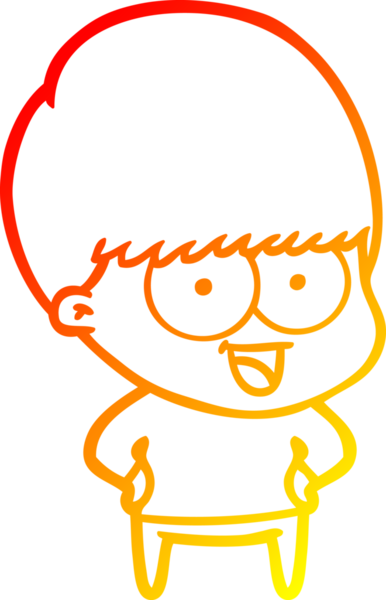 Bir insan tarafından çizilmiş mutlu çizgi film çocuğu çizimi.