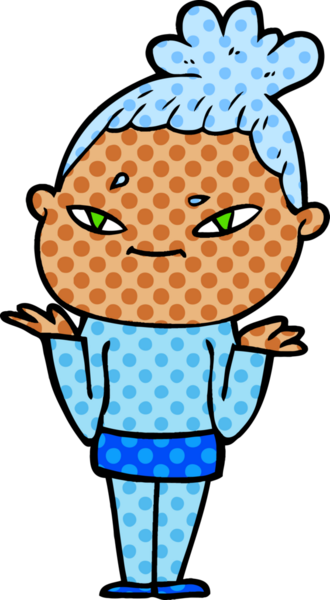 Bir insan tarafından çizilmiş karikatür kadın.