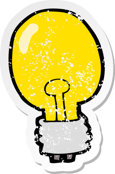 Bir insan tarafından çizilmiş bir elektrik ampulünün gerilimli yapıştırması.