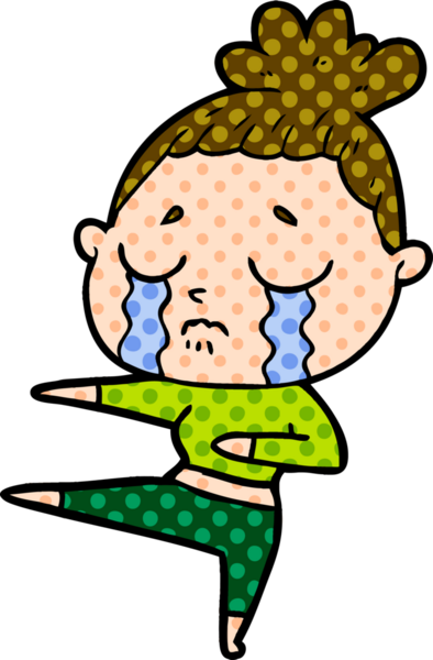 Bir insan tarafından çizilmiş ağlayan kadın çizgi filmi.