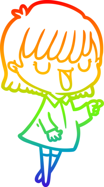 gökkuşağı gradyan çizimi bir insan tarafından çizilmiş bir karikatür kadın