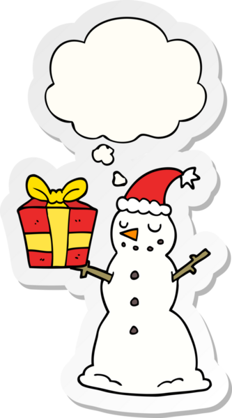 Düşünce baloncuğuyla birlikte bir insan tarafından çizilmiş kardan adam çizimi.