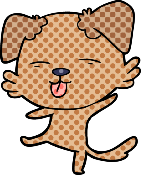 Bir insan tarafından çizilmiş çizgi film köpeği.