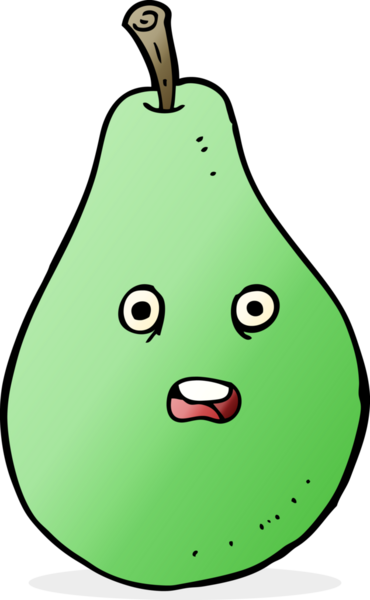 Bir insan tarafından çizilmiş bir armut.