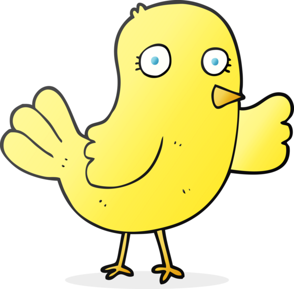 Bir insan tarafından çizilmiş serbest çizgi film kuşu.