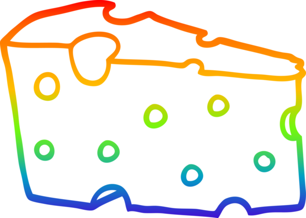 gökkuşağı gradyan çizimi bir insan tarafından çizilmiş bir çizgi film peyniri