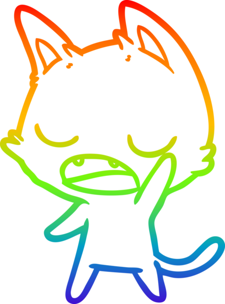 gökkuşağı gradyan çizimi bir insan tarafından çizilmiş konuşan kedi çizgi filmi