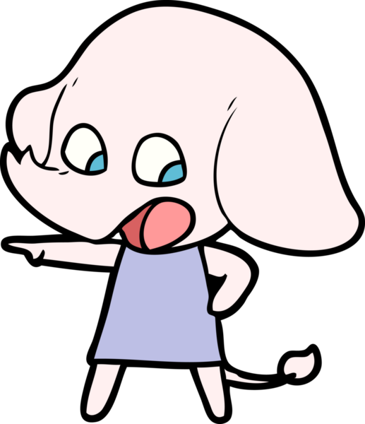 Bir insan tarafından çizilmiş şirin bir fil.