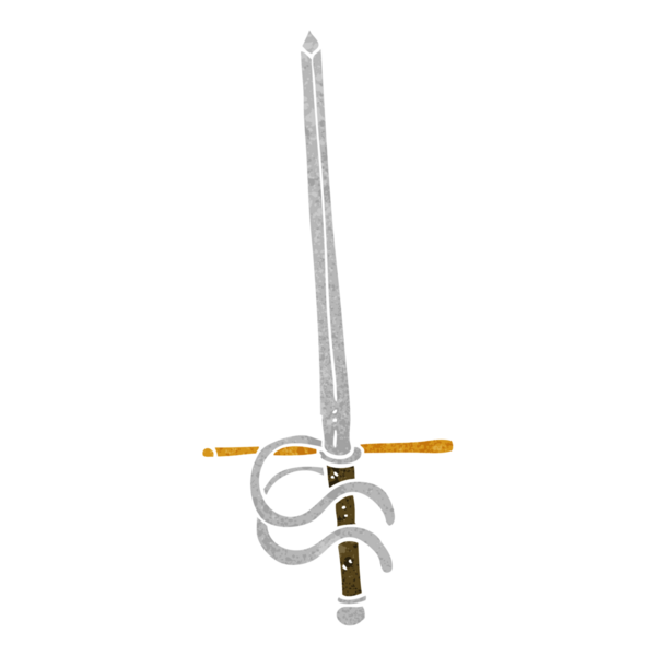 Bir insan tarafından çizilmiş eski bir karikatür kılıcı.