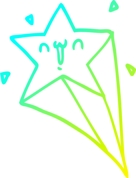 Bir insan tarafından çizilmiş bir çizgi film yıldızının soğuk gradyan çizimi.