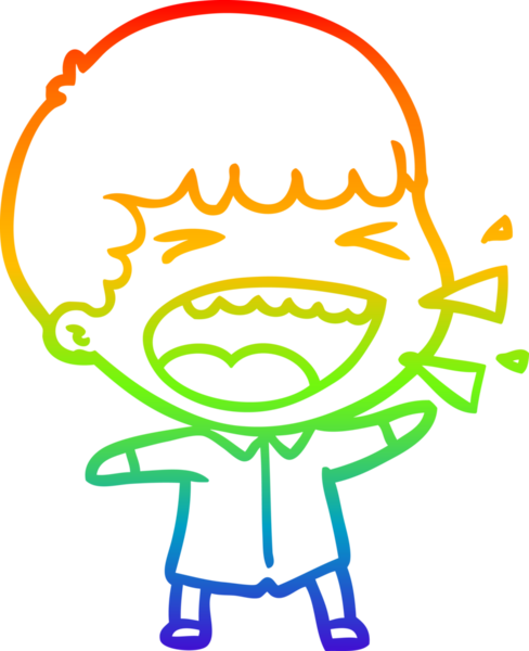 Gökkuşağının gradyan çizimi bir insan tarafından çizilmiş gülen bir adamın çizimi.