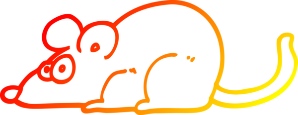 Bir insan tarafından çizilen çizgi film faresinin sıcak çizgi çizimi