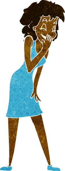 Bir insan tarafından çizilmiş bir çizgi film kadını.