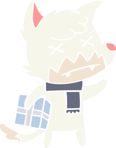 Bir insan tarafından çizilmiş düz renk çizgi film ölü tilki