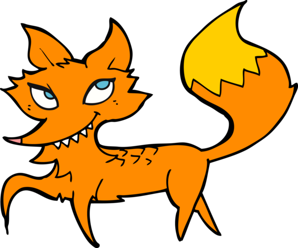 bir insan tarafından çizilmiş tilki çizgi filmi