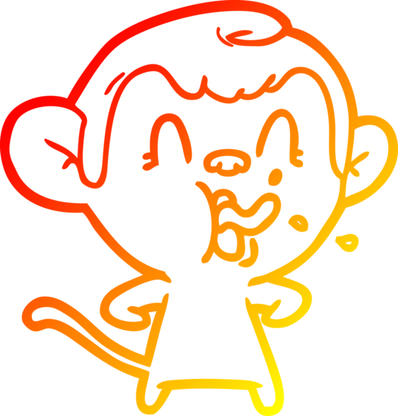 İnsan tarafından çizilmiş çılgın bir çizgi maymunun sıcak çizgi çizimi