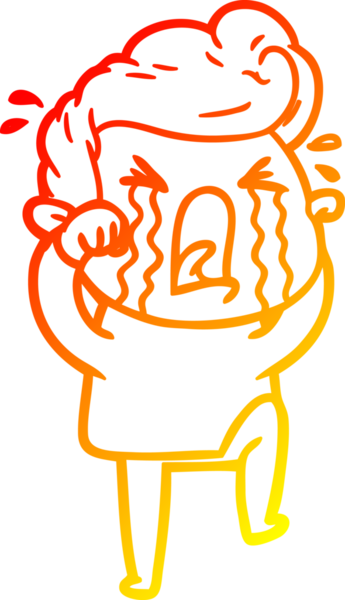 Bir insan tarafından çizilmiş, ağlayan bir çizgi film karakteri.