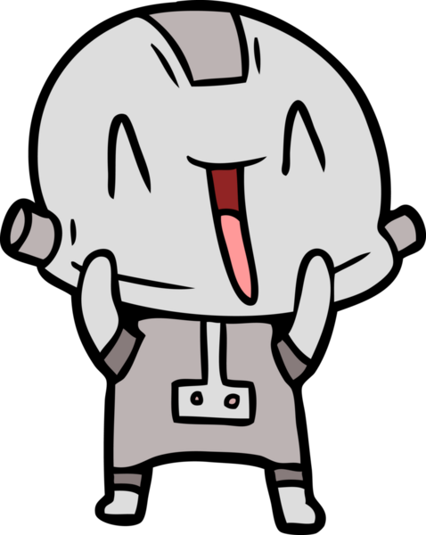 Bir insan tarafından çizilmiş çizgi film robotu