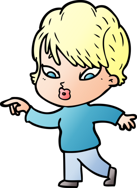 Bir insan tarafından çizilmiş karikatür kadın.