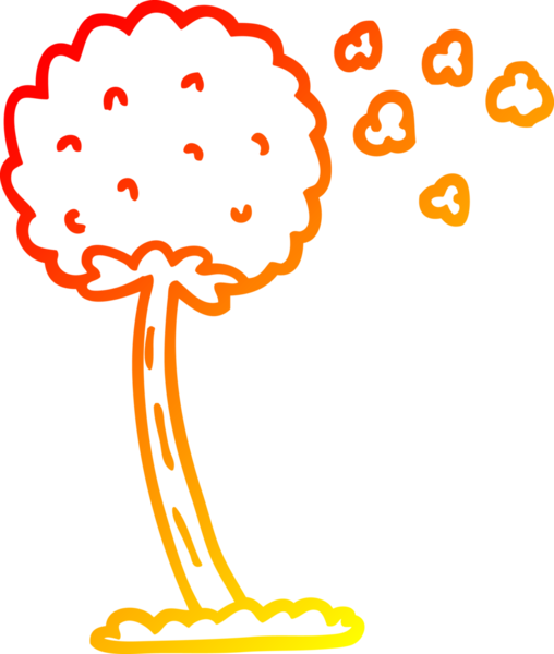 Bir insan tarafından çizilen rüzgarda esen karahindiba çizgilerinin sıcaklığı