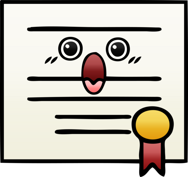 Mezuniyet diplomasının bir insan tarafından çizilmiş gölgeli karikatürü.