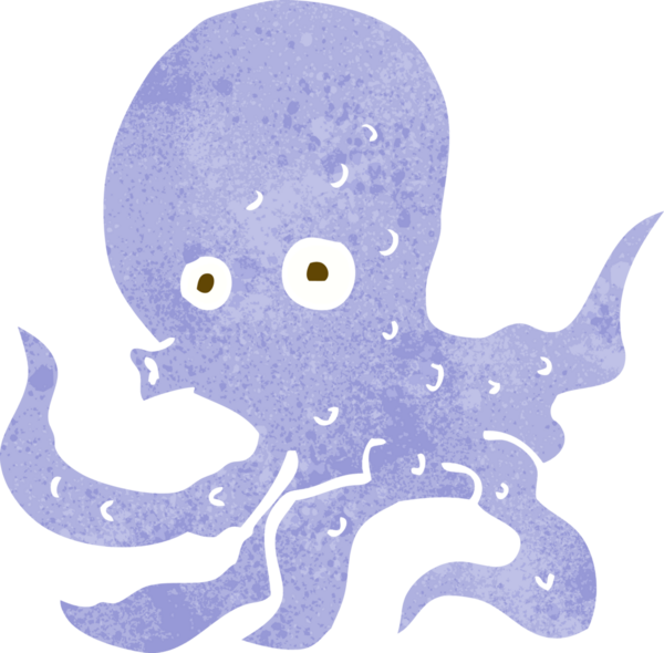 Bir insan tarafından çizilmiş ahtapot çizgi filmi.