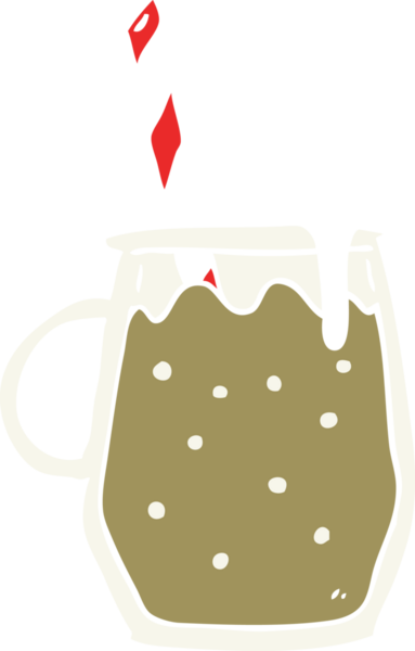 Bir insan tarafından çizilmiş düz renkli kök birası.