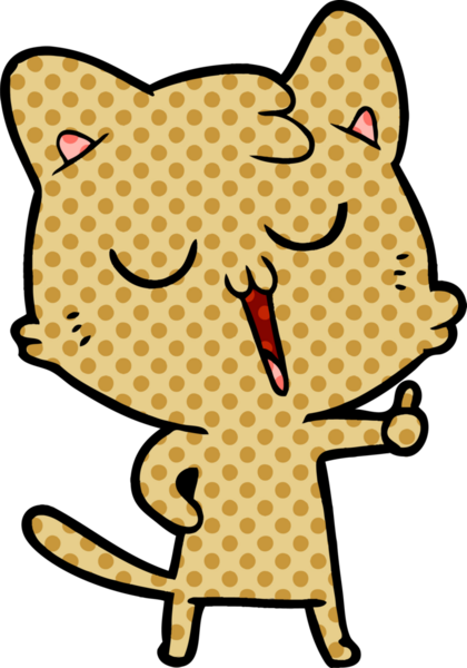 Bir insan tarafından çizilmiş çizgi film kedisi.