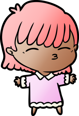 Bir insan tarafından çizilmiş karikatür kadın.