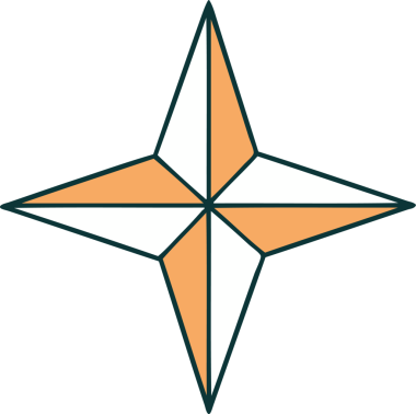 Bir insan tarafından çizilmiş bir yıldızın ikonik dövme şekli