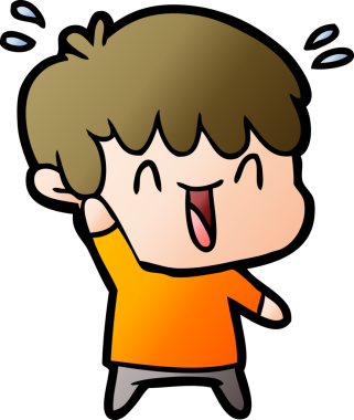 Bir insan tarafından çizilmiş gülen çocuk.