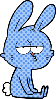 Bir insan tarafından çizilmiş şirin çizgi film tavşanı.