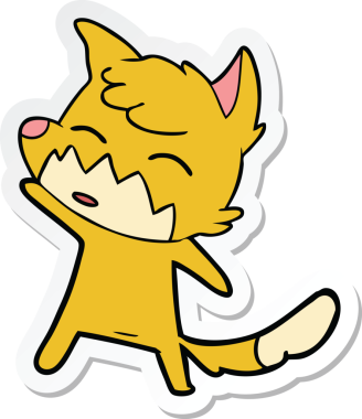 Bir insan tarafından çizilmiş bir tilkinin çıkartması.