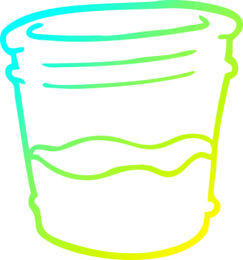 Bir insan tarafından çizilmiş bir bardak bardağın soğuk gradyan çizgisi.