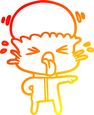 Bir insan tarafından çizilmiş garip bir çizgi film uzaylısının sıcak çizgi çizimi