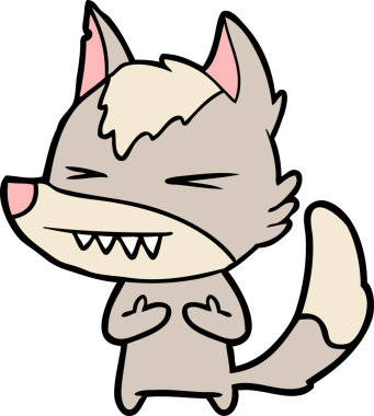 Bir insan tarafından çizilmiş kızgın kurt çizgi filmi.