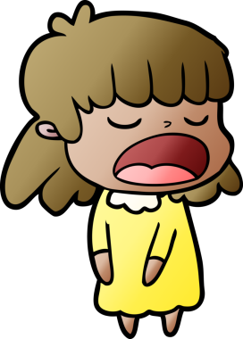 Çizgi filmdeki kadın bir insan tarafından yüksek sesle çizilmiş.