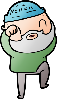 Bir insan tarafından çizilmiş sakallı bir adam.