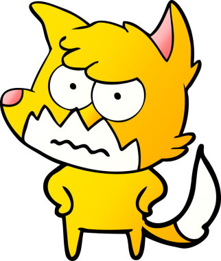 Bir insan tarafından çizilmiş tilki çizgi film karakteri