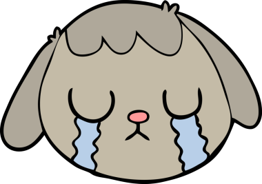 Bir insan tarafından çizilmiş köpek suratı.