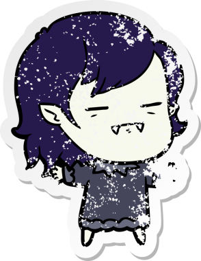 Bir insan tarafından çizilmiş ölümsüz vampir bir kızın sıkıntılı çıkartması.