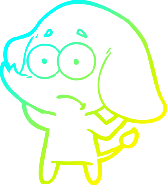 Bir insan tarafından çizilmiş belirsiz bir filin soğuk eğik çizgisi.