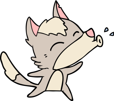 Bir insan tarafından çizilmiş uluyan kurt çizgi filmi.