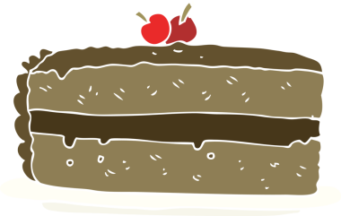 Bir insan tarafından çizilen kekin düz renk çizimi